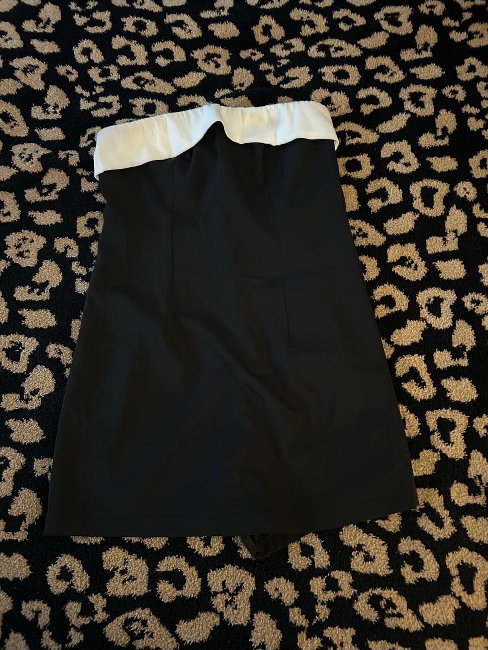 Hello Molly Black Romper with White Trim